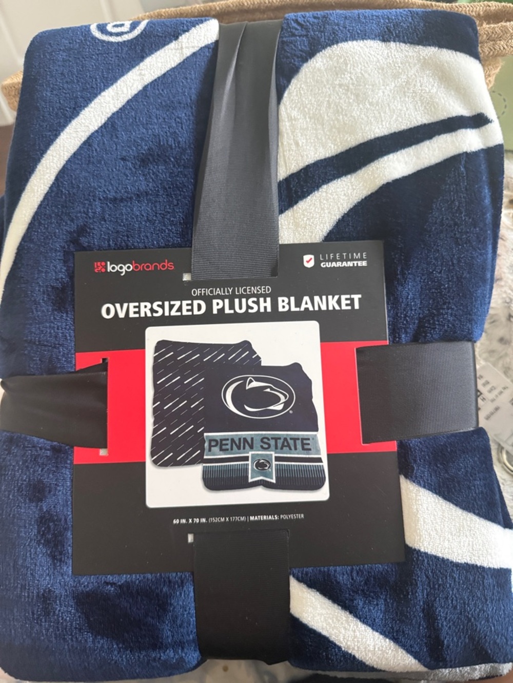 Penn State Oversized Plush Throw Blanket - Navy & White